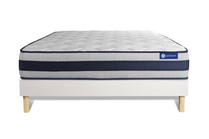 Ensemble Matelas Sommier 180x200 cm - Sommier Blanc (en kit) - Actilatex Ergo