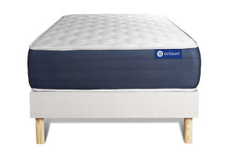 Ensemble Matelas Sommier 90x190 cm - Sommier Blanc (en kit) - Actilatex Sleep