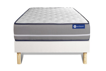 Ensemble Matelas Sommier 80x200 cm - Sommier Blanc (en kit) - Actilatex Pur