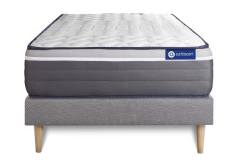 Ensemble Matelas Sommier 80x200 cm - Sommier Gris (en kit) - Actiflex Plus