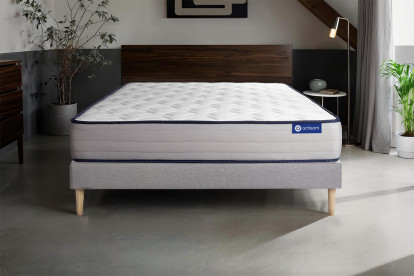 Ensemble Matelas Sommier 160x210 cm - Sommier Gris (en kit) - Actilatex Form