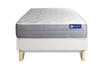 Ensemble Matelas Sommier 90x200 cm - Sommier Blanc (en kit) - Actimemo Dream