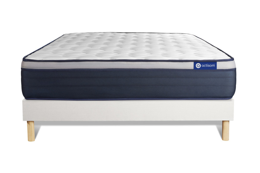 Ensemble Matelas Sommier 160x200 cm - Sommier Blanc (en kit) - Actiflex Max