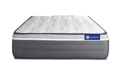 Ensemble Matelas Sommier 80x190 cm - Sommier Gris (en kit) - ActiMemo Plus