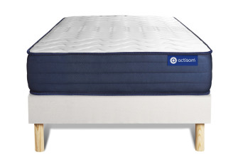 Ensemble Matelas Sommier 90x190 cm - Sommier Blanc (en kit) - Actimemo Life