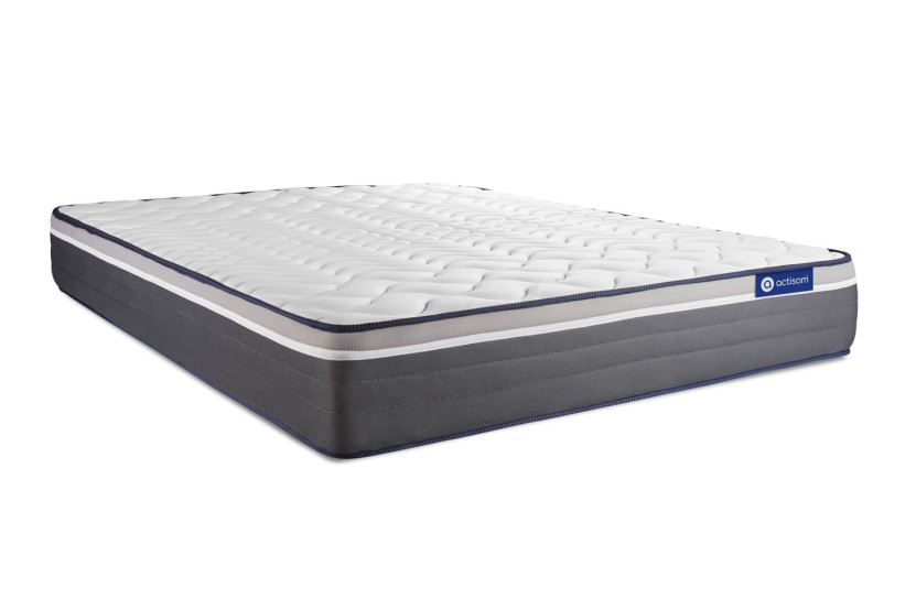 Ensemble Matelas Sommier 160x210 cm - Sommier Gris (en kit) - ActiMemo Plus