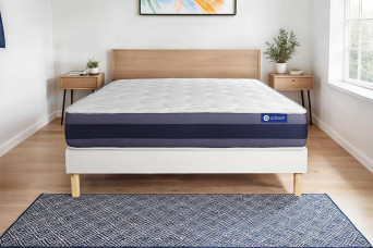Ensemble Matelas Sommier 160x210 cm - Sommier Blanc (en kit) - Actimemo Morpho