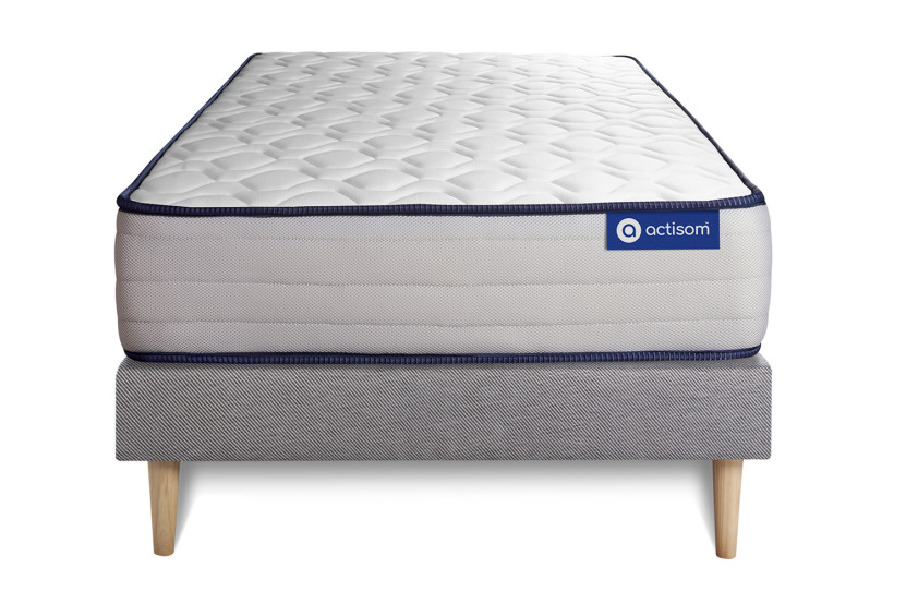 Ensemble Matelas Sommier 90x190 cm - Sommier Gris (en kit) - Actiflex Form