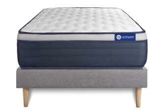 Ensemble Matelas Sommier 80x190 cm - Sommier Gris (en kit) - Actilatex Max