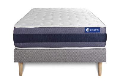 Ensemble Matelas Sommier 80x190 cm - Sommier Gris (en kit) - Actiflex Morpho