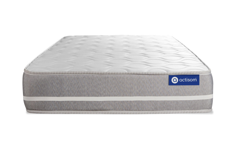 Ensemble Matelas Sommier 90x200 cm - Sommier Gris (en kit) - Actimemo Touch