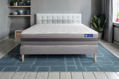 Ensemble Matelas Sommier 160x210 cm - Sommier Gris (en kit) - Actilatex Relax