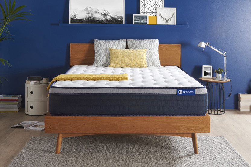 Matelas 133x182 cm Ressorts ensachés et Mémoire de forme - Actiflex Max