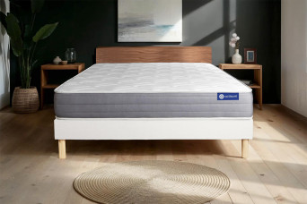 Ensemble Matelas Sommier 150x195 cm - Sommier Blanc (en kit) - Actiflex Dream