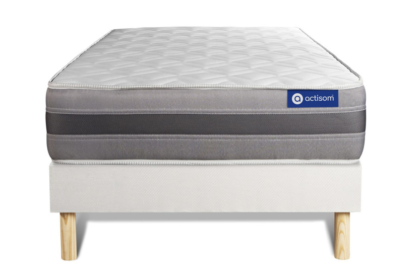 Ensemble Matelas Sommier 80x200 cm - Sommier Blanc (en kit) - Actilatex Relax