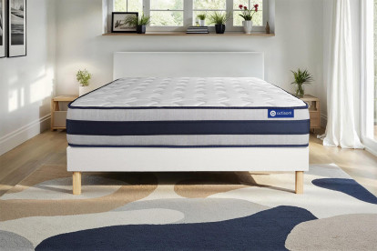 Ensemble Matelas Sommier 140x210 cm - Sommier Blanc (en kit) - Actiflex Ergo