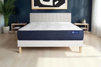 Ensemble Matelas Sommier 160x210 cm - Sommier Blanc (en kit) - Actilatex Life