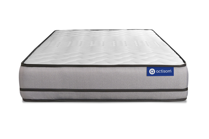 Ensemble Matelas Sommier 90x200 cm - Sommier Blanc (en kit) - Actimemo Night
