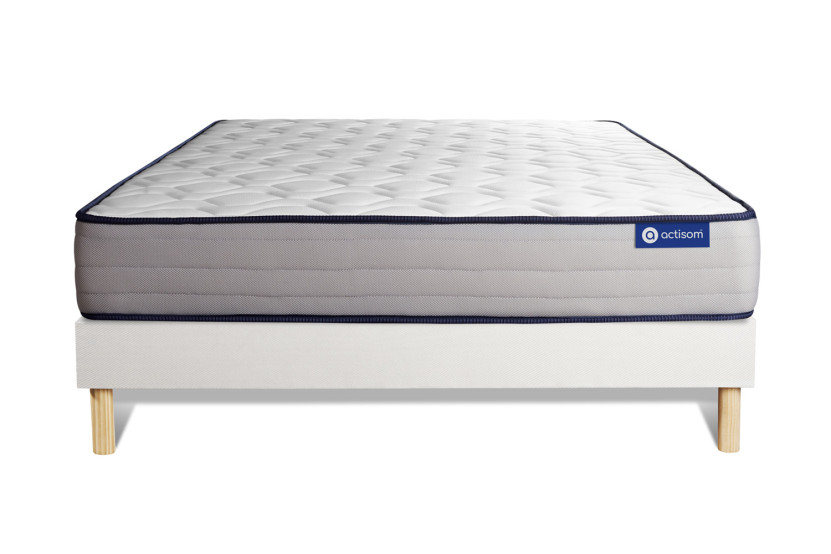 Ensemble Matelas Sommier 160x200 cm - Sommier Blanc (en kit) - Actimemo Form