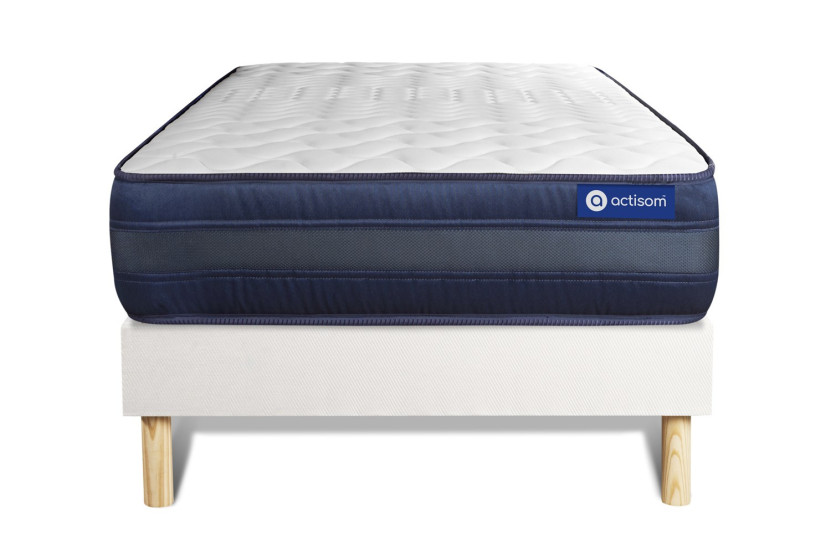 Ensemble Matelas Sommier 80x190 cm - Sommier Blanc (en kit) - Actiflex Tech