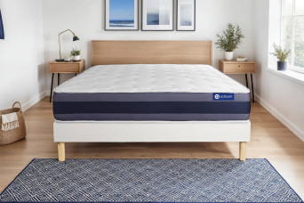Ensemble Matelas Sommier 180x220 cm - Sommier Blanc (en kit) - Actiflex Morpho