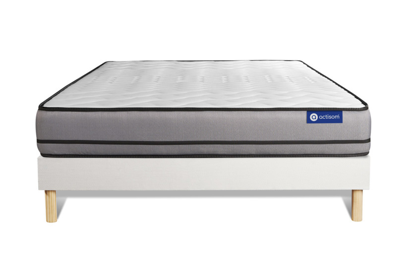 Ensemble Matelas Sommier 140x200 cm - Sommier Blanc (en kit) - Actilatex Night