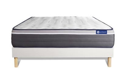 Ensemble Matelas Sommier 120x190 cm - Sommier Blanc (en kit) - Actiflex Plus