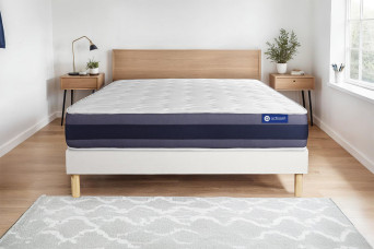 Ensemble Matelas Sommier 150x195 cm - Sommier Blanc (en kit) - Actilatex Morpho