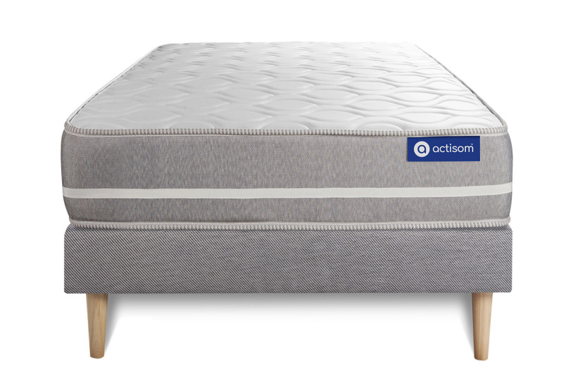 Ensemble Matelas Sommier 80x190 cm - Sommier Gris (en kit) - Actiflex Touch